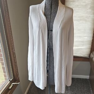 Liz Claiborne Open Front White Cardigan